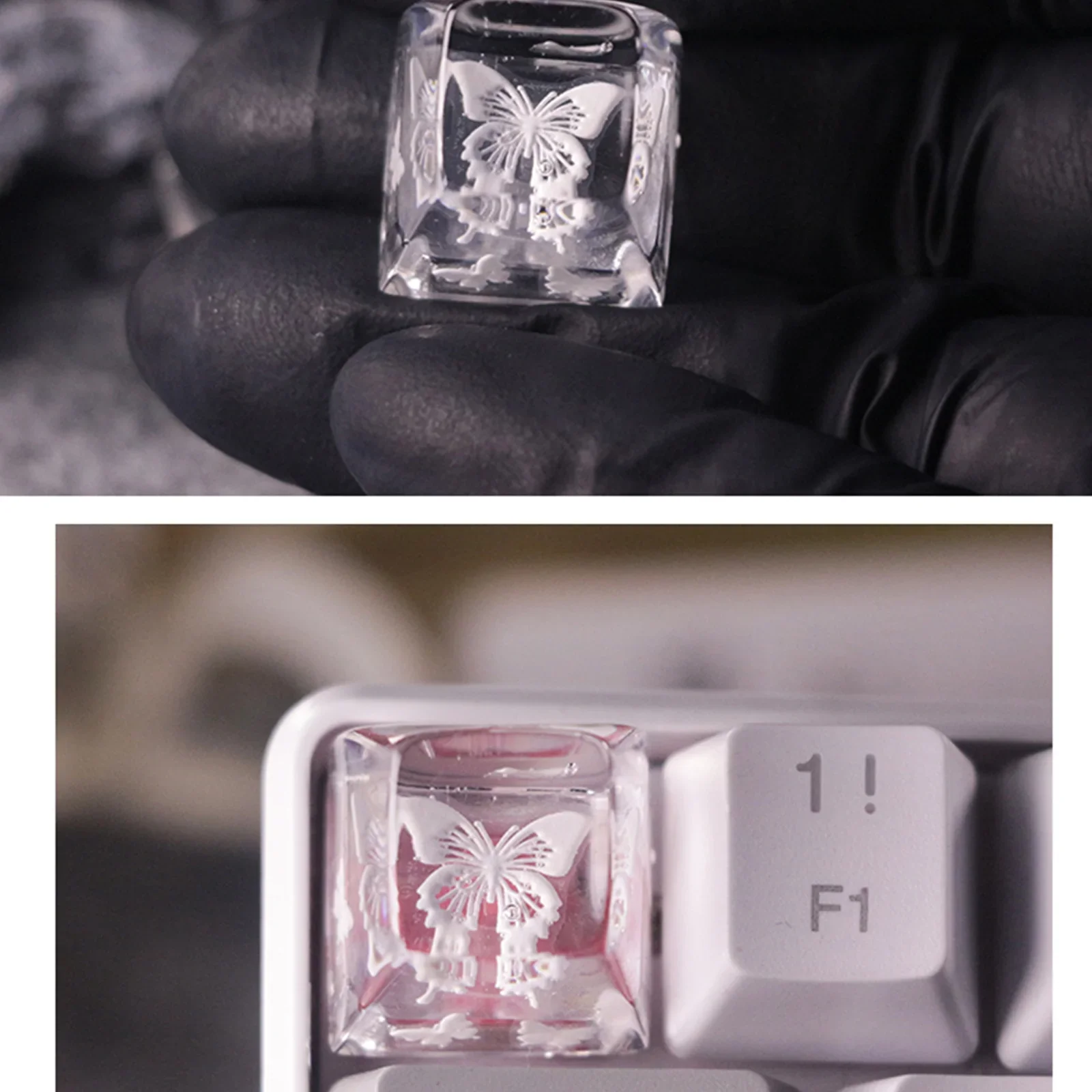 Crystal Butterfly Artisan Keycap - Image 3