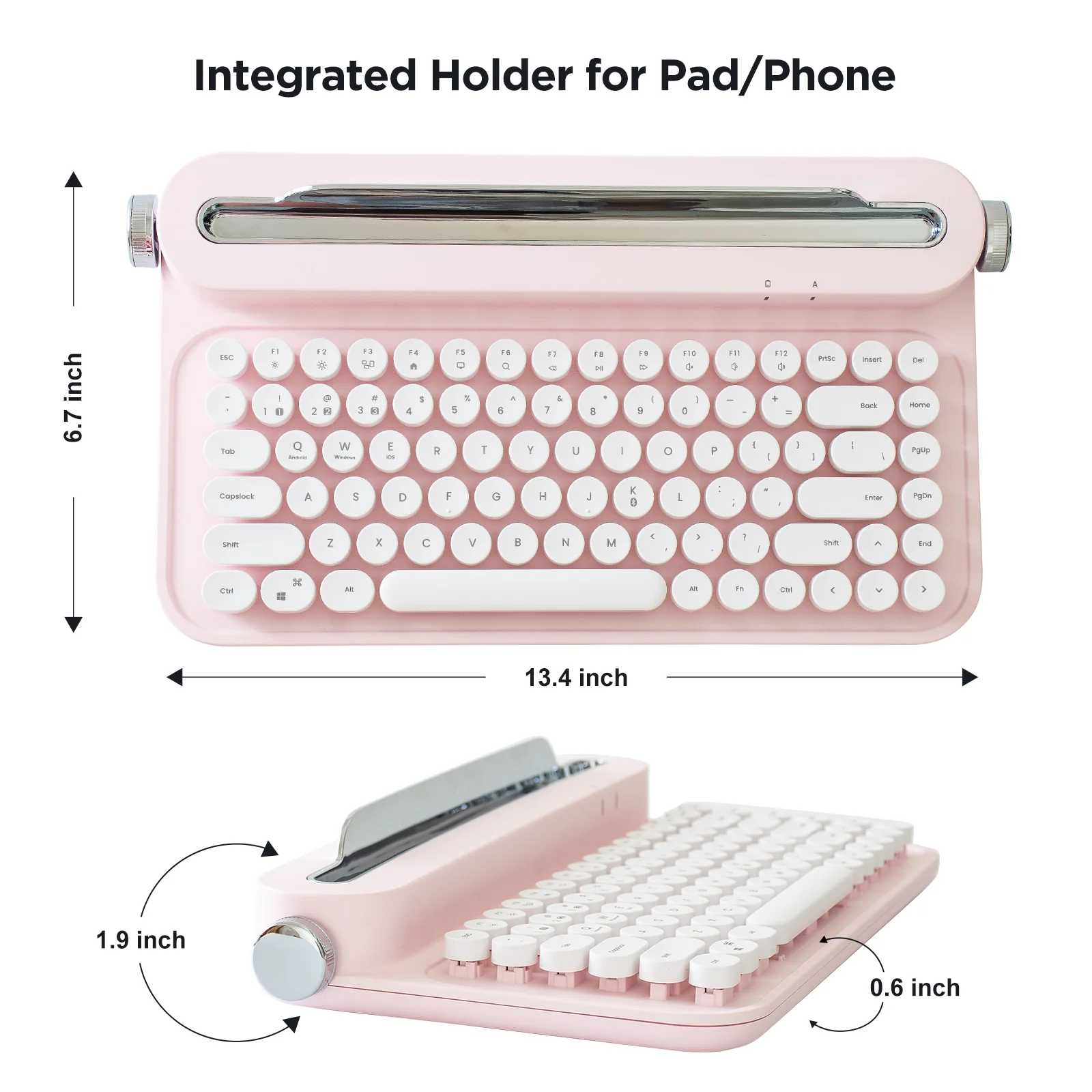 YUNZII ACTTO B305 Wireless Keyboard - Baby Pink - Image 3