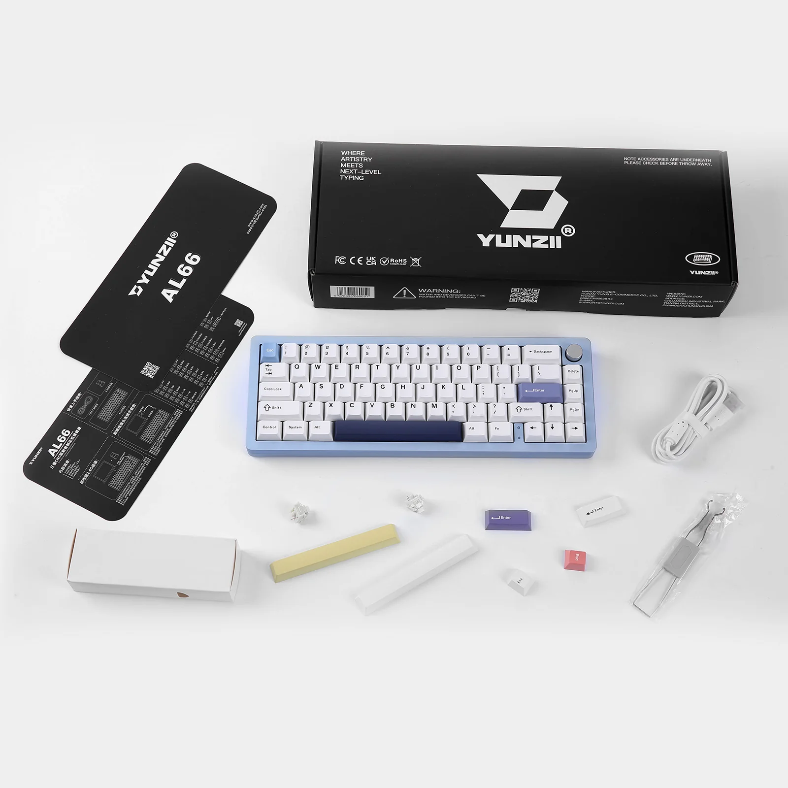 YUNZII AL66 Knob CNC Aluminum Wireless Mechanical Keyboard - Image 5
