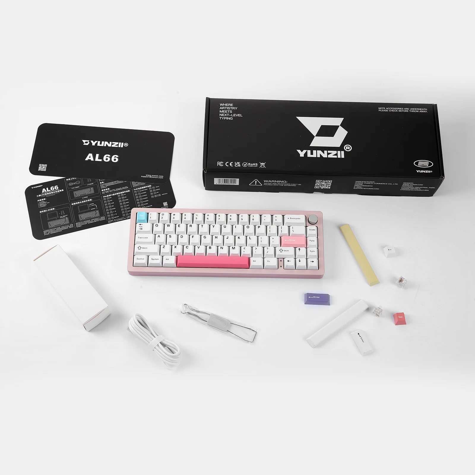 YUNZII AL66 Knob CNC Aluminum Wireless Mechanical Keyboard - Image 6