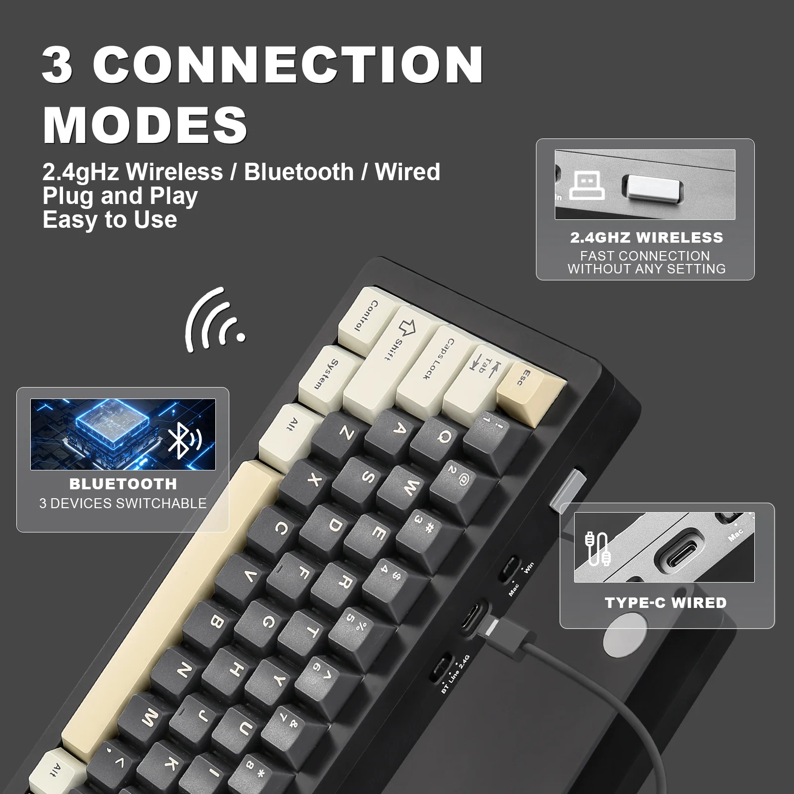 YUNZII AL71 Full Aluminum Mechanical Keyboard - Image 10