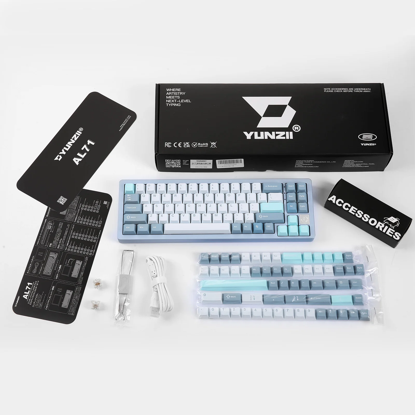 YUNZII AL71 Full Aluminum Mechanical Keyboard - Image 7