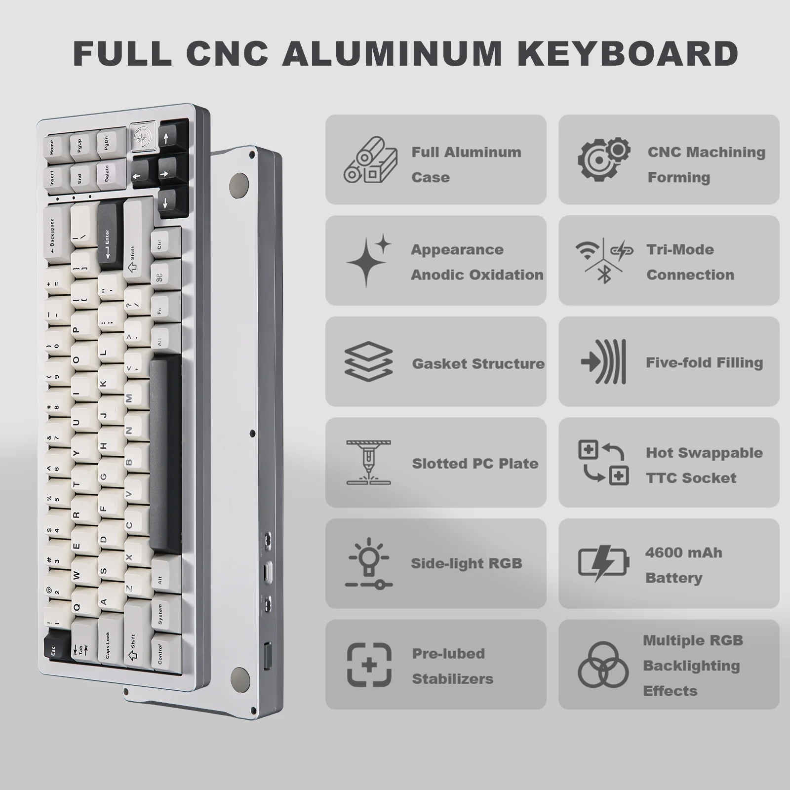 YUNZII AL71 Full Aluminum Mechanical Keyboard - Image 9