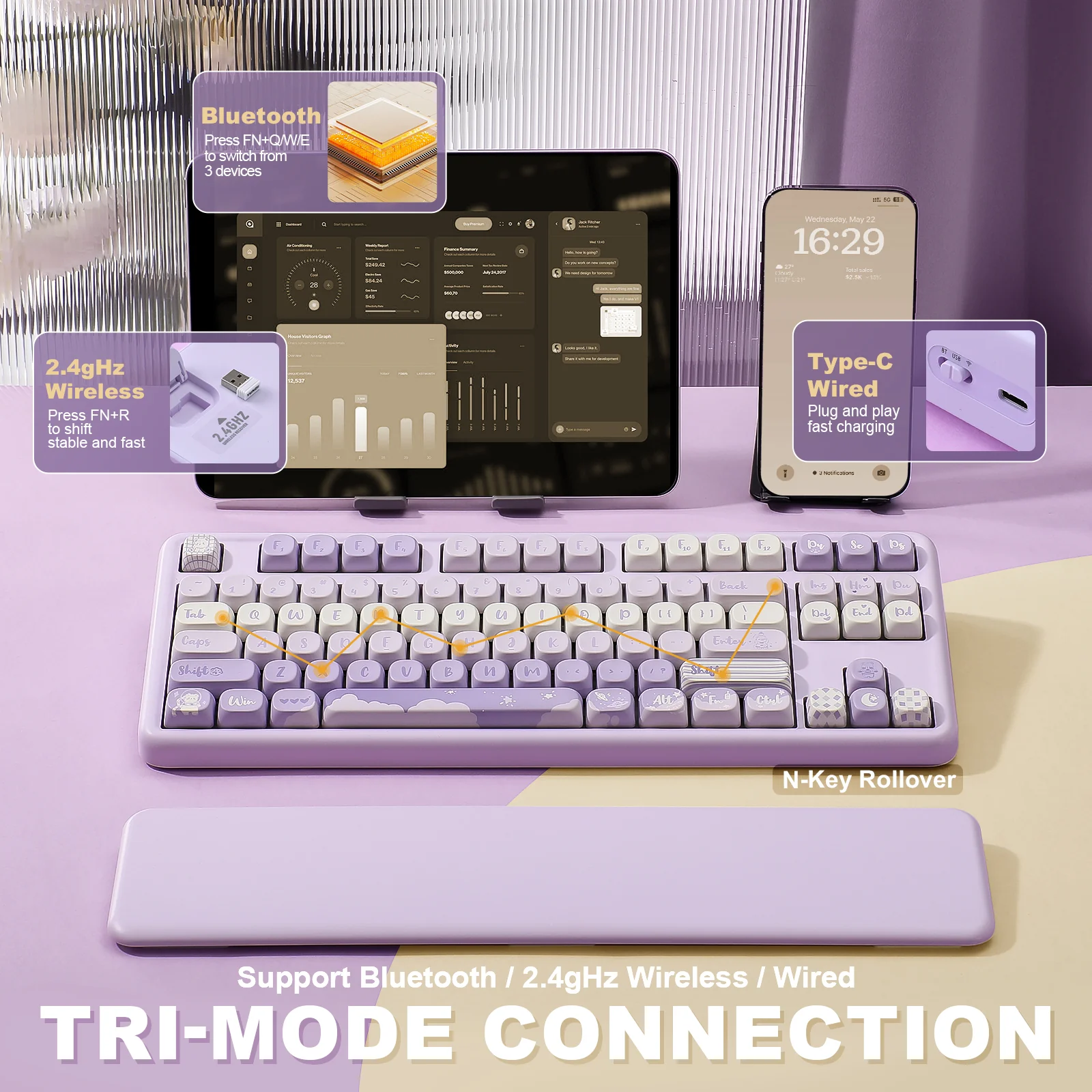 YUNZII B87 QMK/VIA Custom Mechanical Keyboard - Image 5