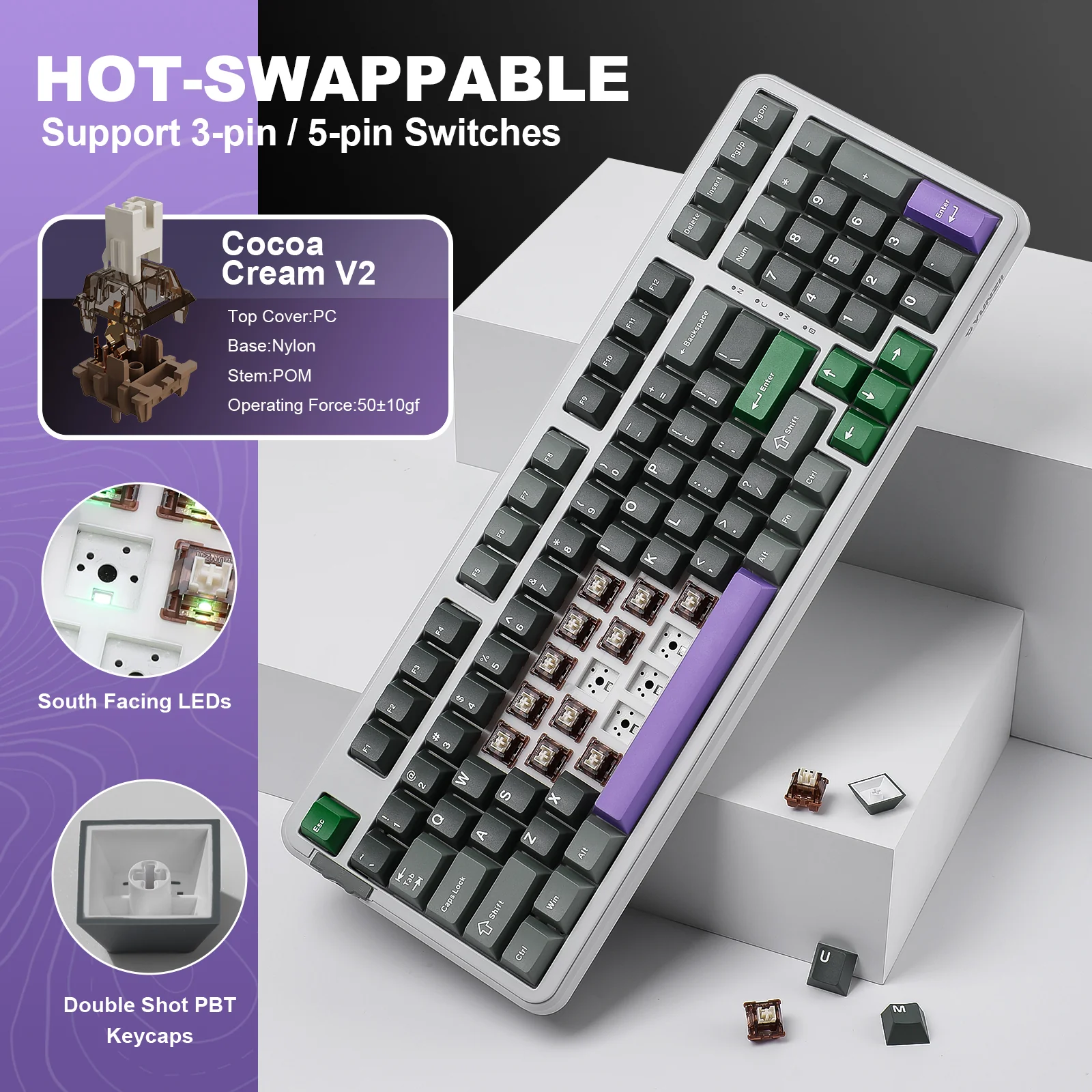 YUNZII B98 Wireless Mechanical Keyboard - Image 5