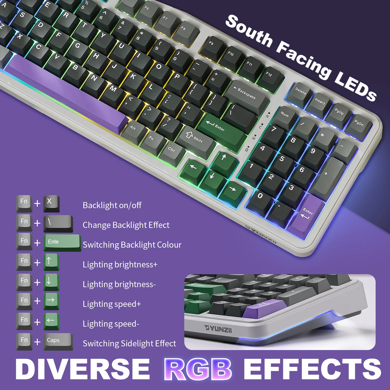 YUNZII B98 Wireless Mechanical Keyboard - Image 7