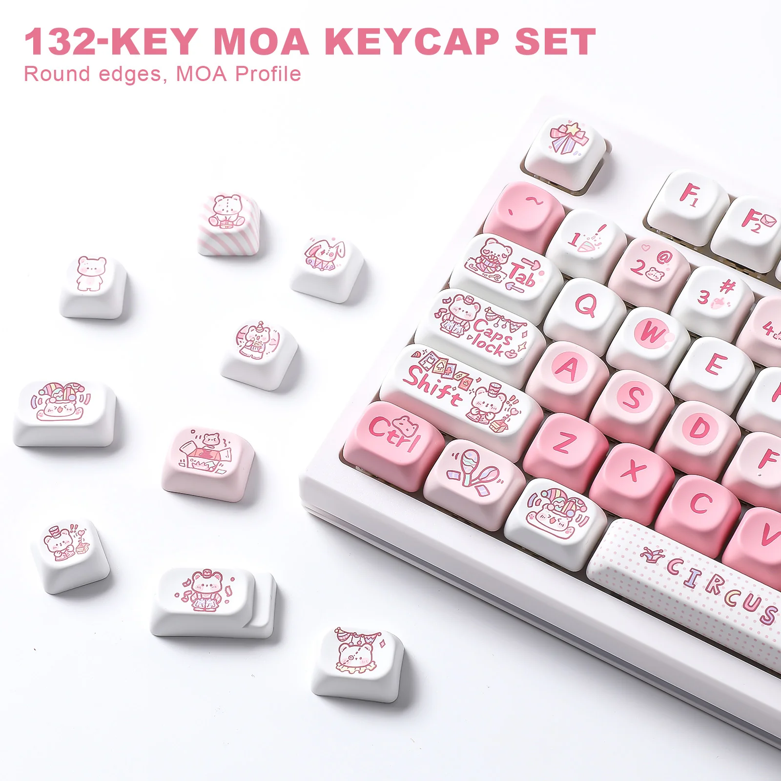 YUNZII Bear Circus MOA Profile Keycap Set - Image 3