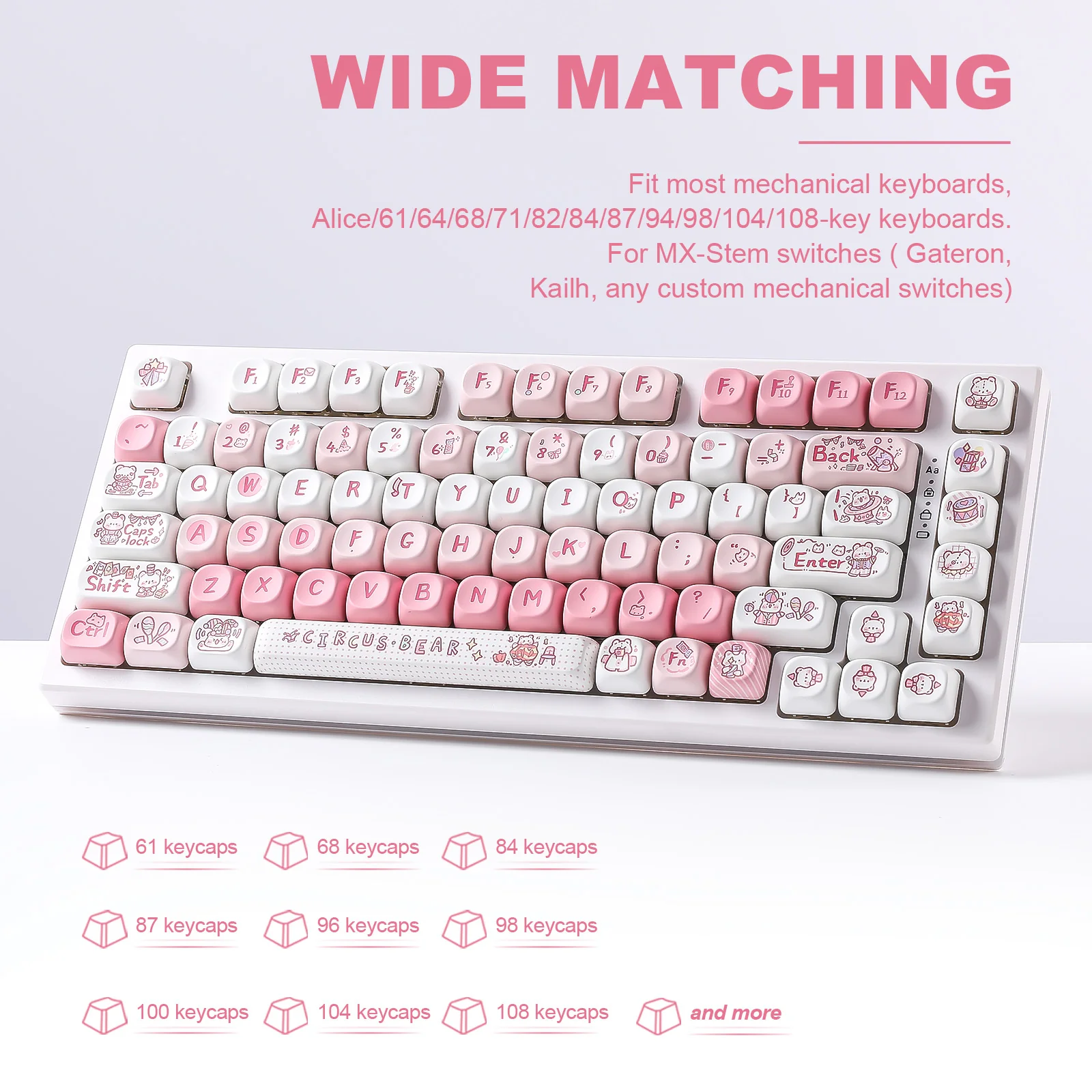 YUNZII Bear Circus MOA Profile Keycap Set - Image 4