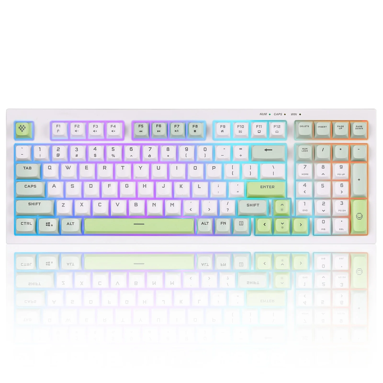 YUNZII D98 White Wired RGB Membrane Keyboard - Image 12