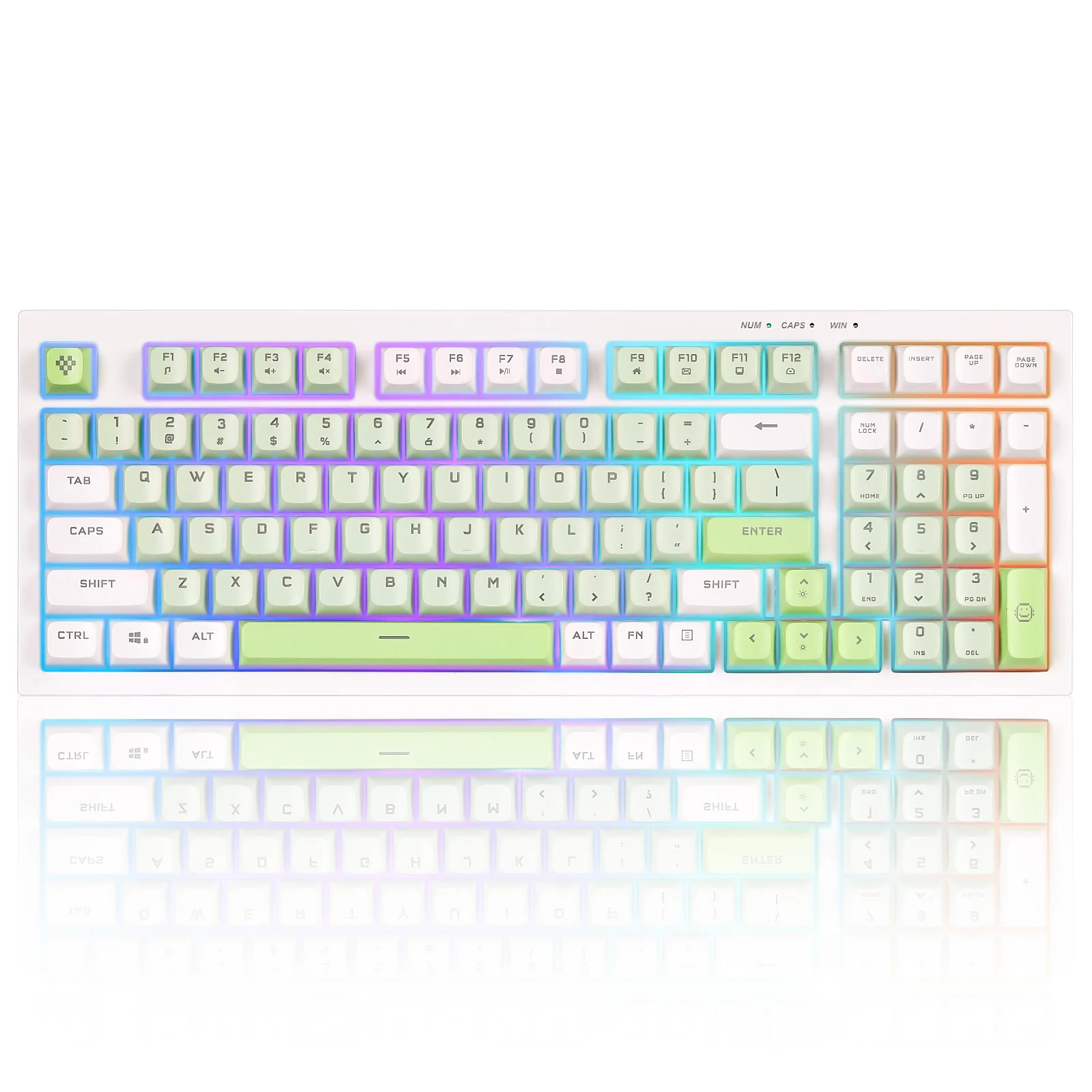 YUNZII D98 White Wired RGB Membrane Keyboard - Image 13