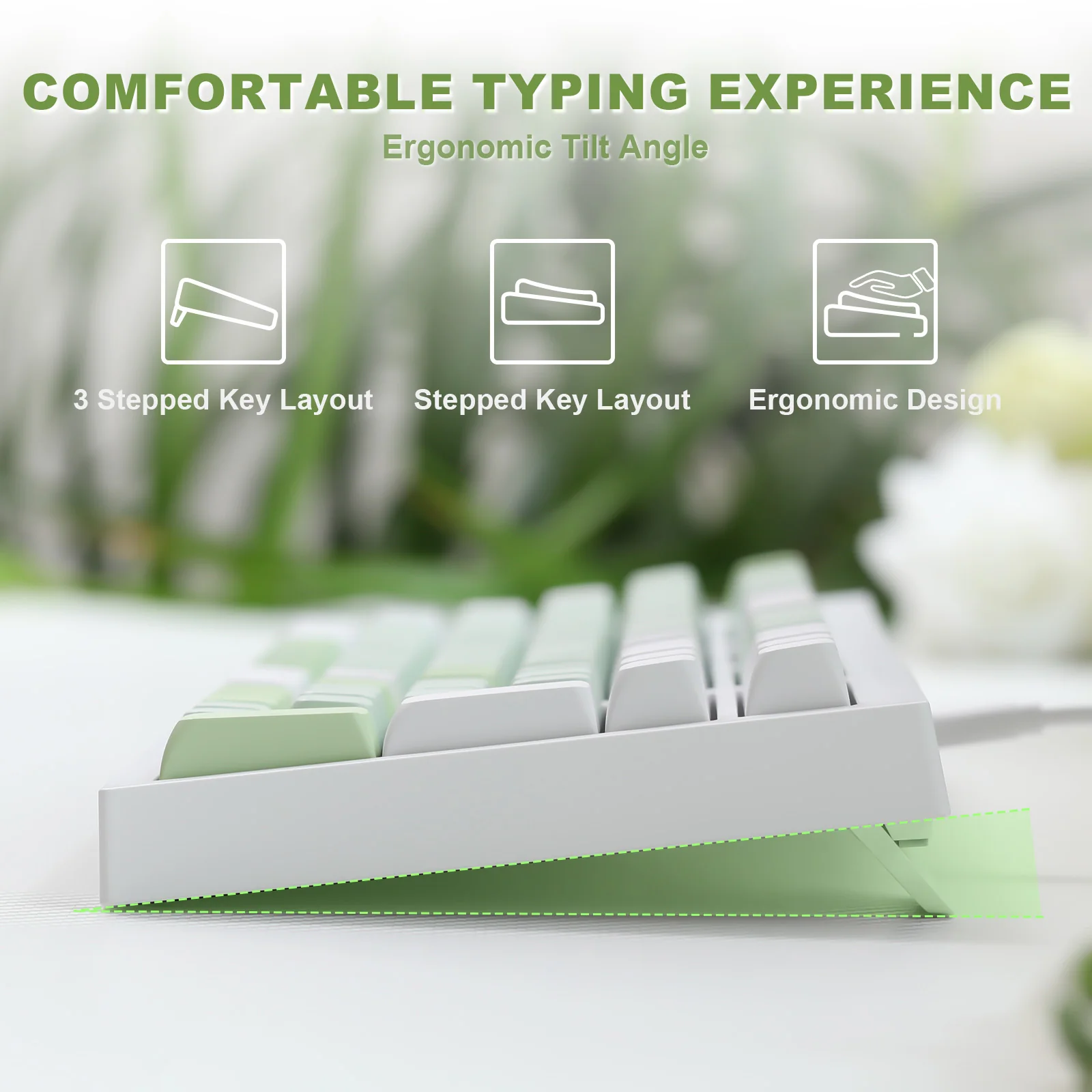 YUNZII D98 White Wired RGB Membrane Keyboard - Image 8