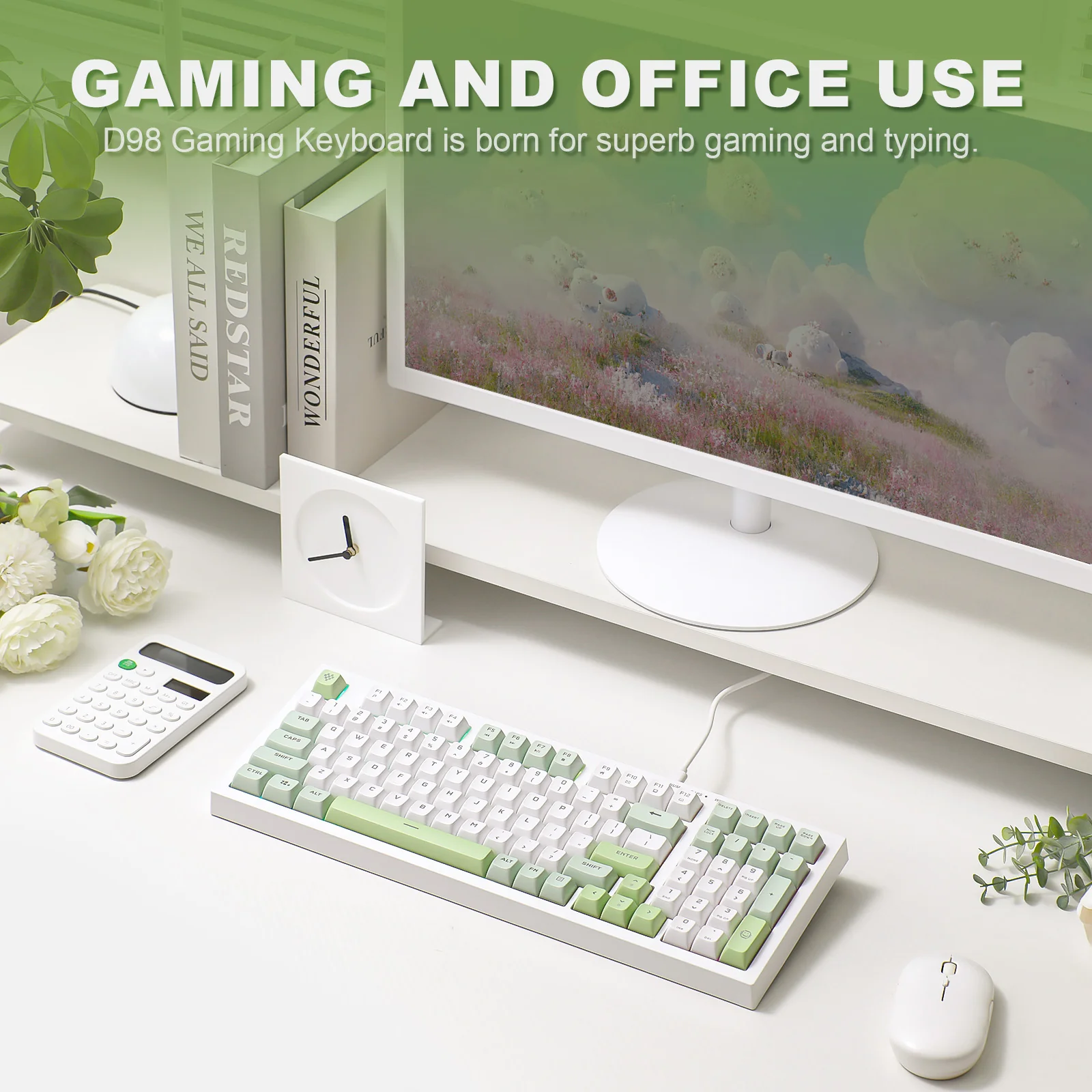 YUNZII D98 White Wired RGB Membrane Keyboard - Image 9