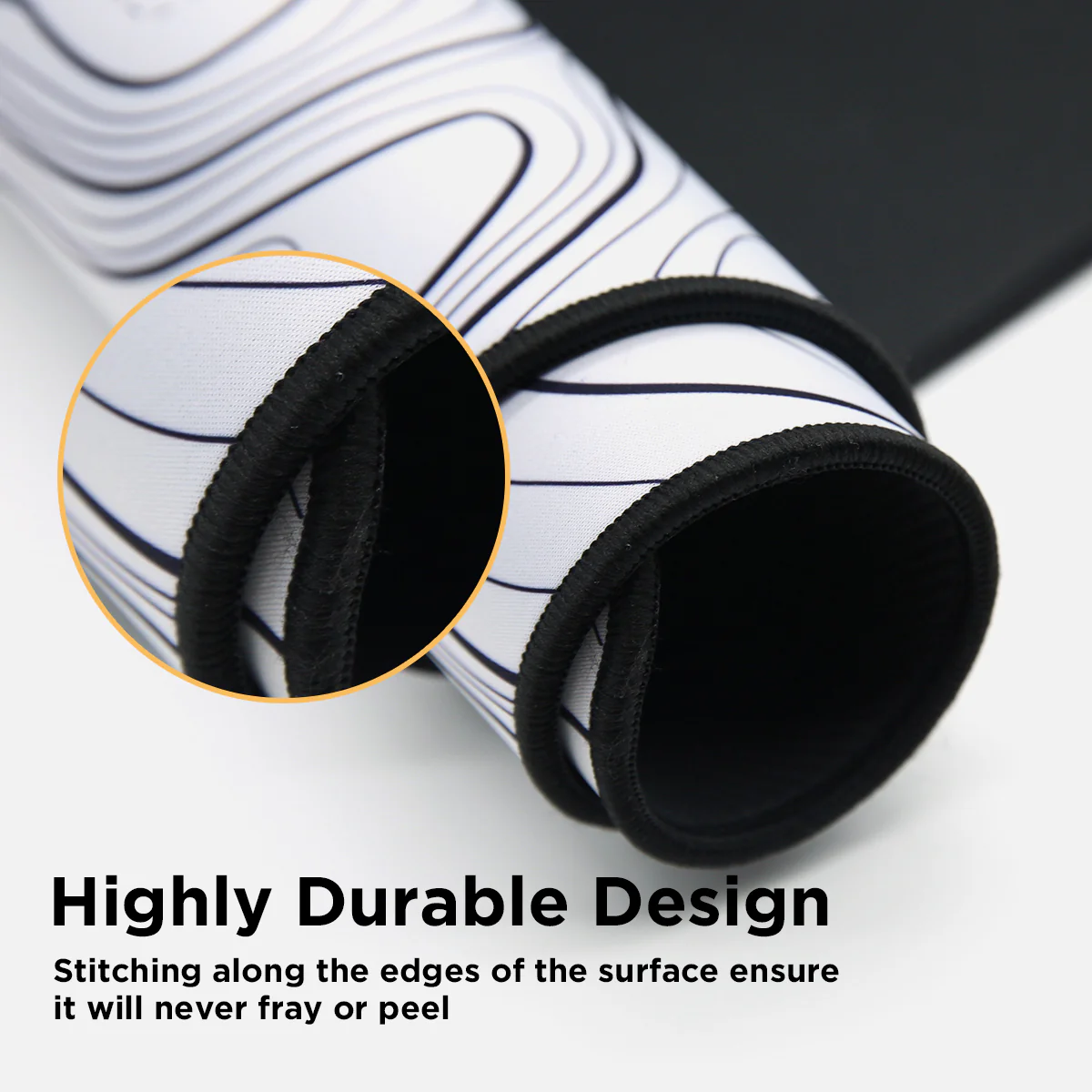 YUNZII Desk Pad Mouse Mat  - White Topographic - Image 5