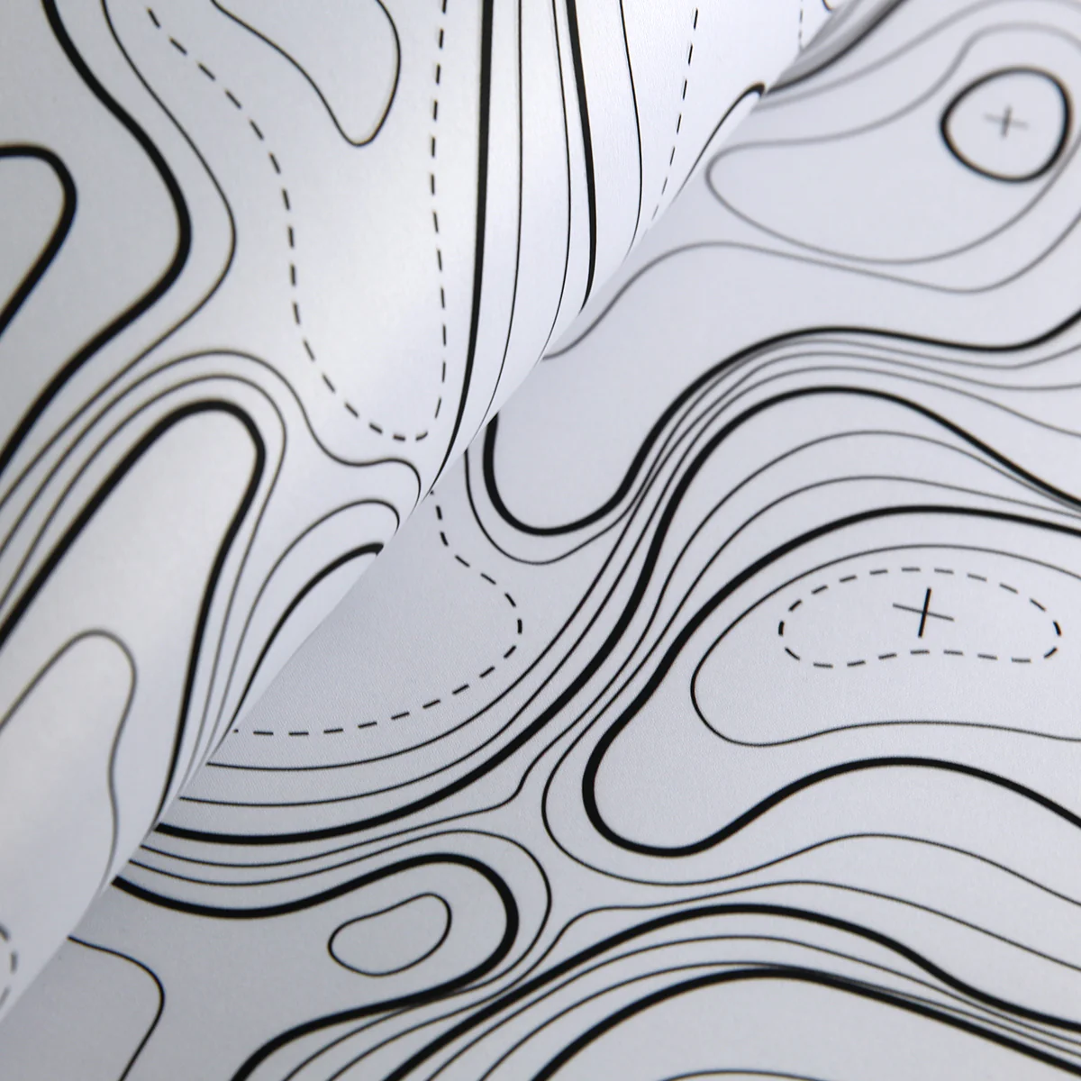 YUNZII Desk Pad Mouse Mat  - White Topographic - Image 9