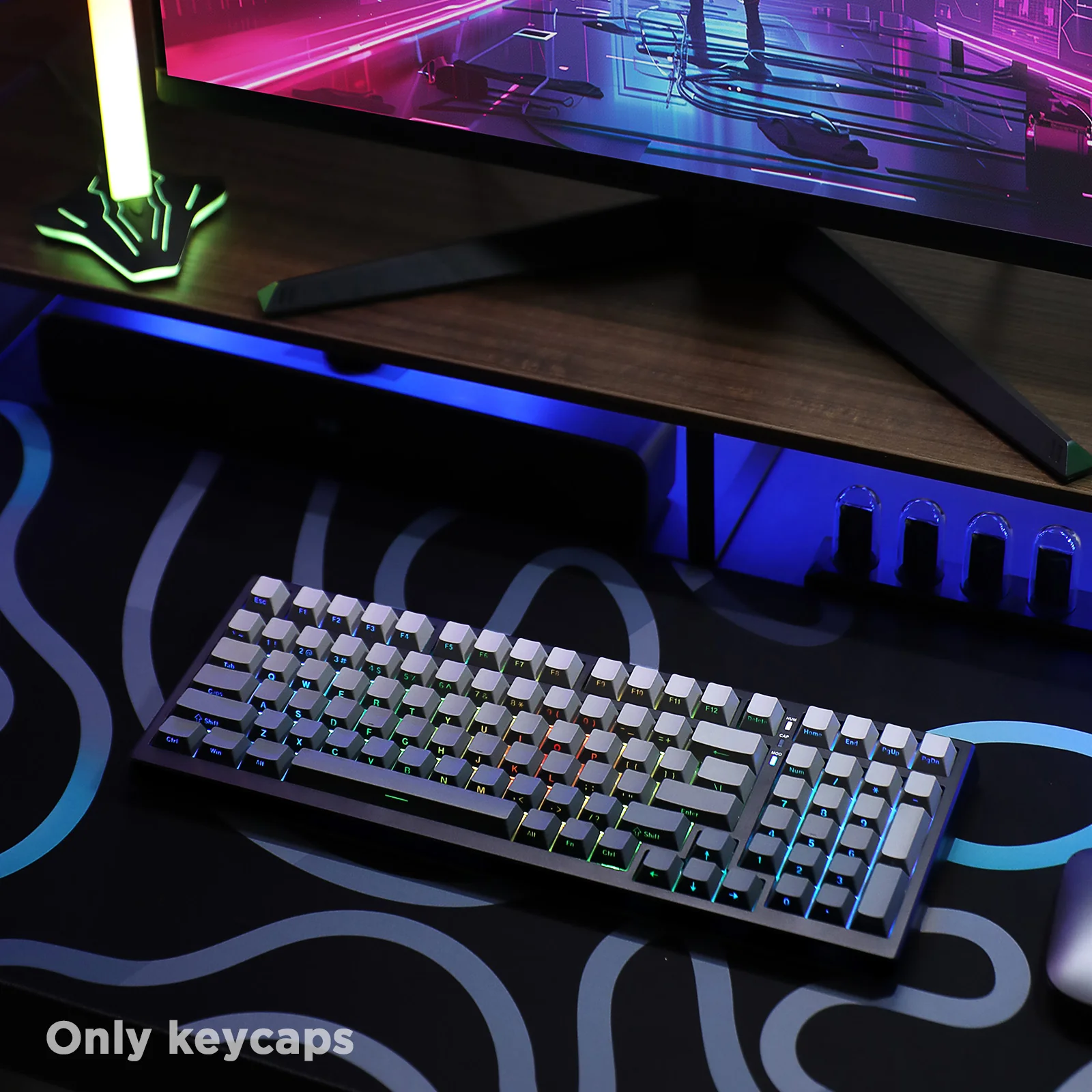 YUNZII Gradient Black Grey Cherry Profile Keycap Set - Image 8