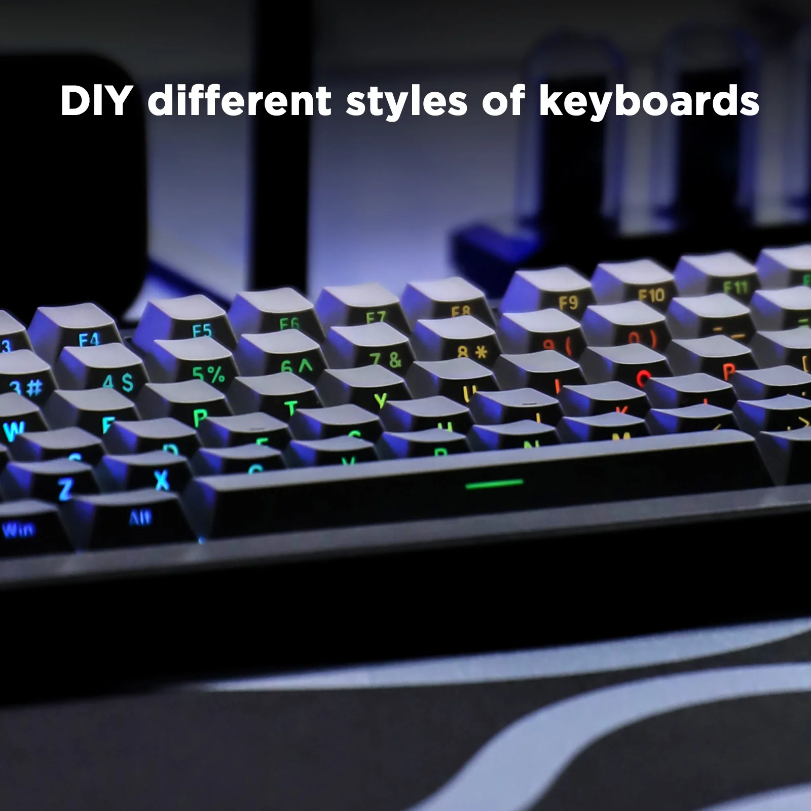 YUNZII Gradient Black Grey Cherry Profile Keycap Set - Image 9