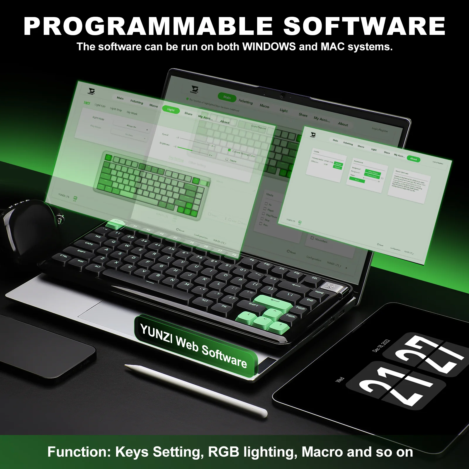 YUNZII L75 Low Profile Wireless Mechanical Keyboard - Image 9