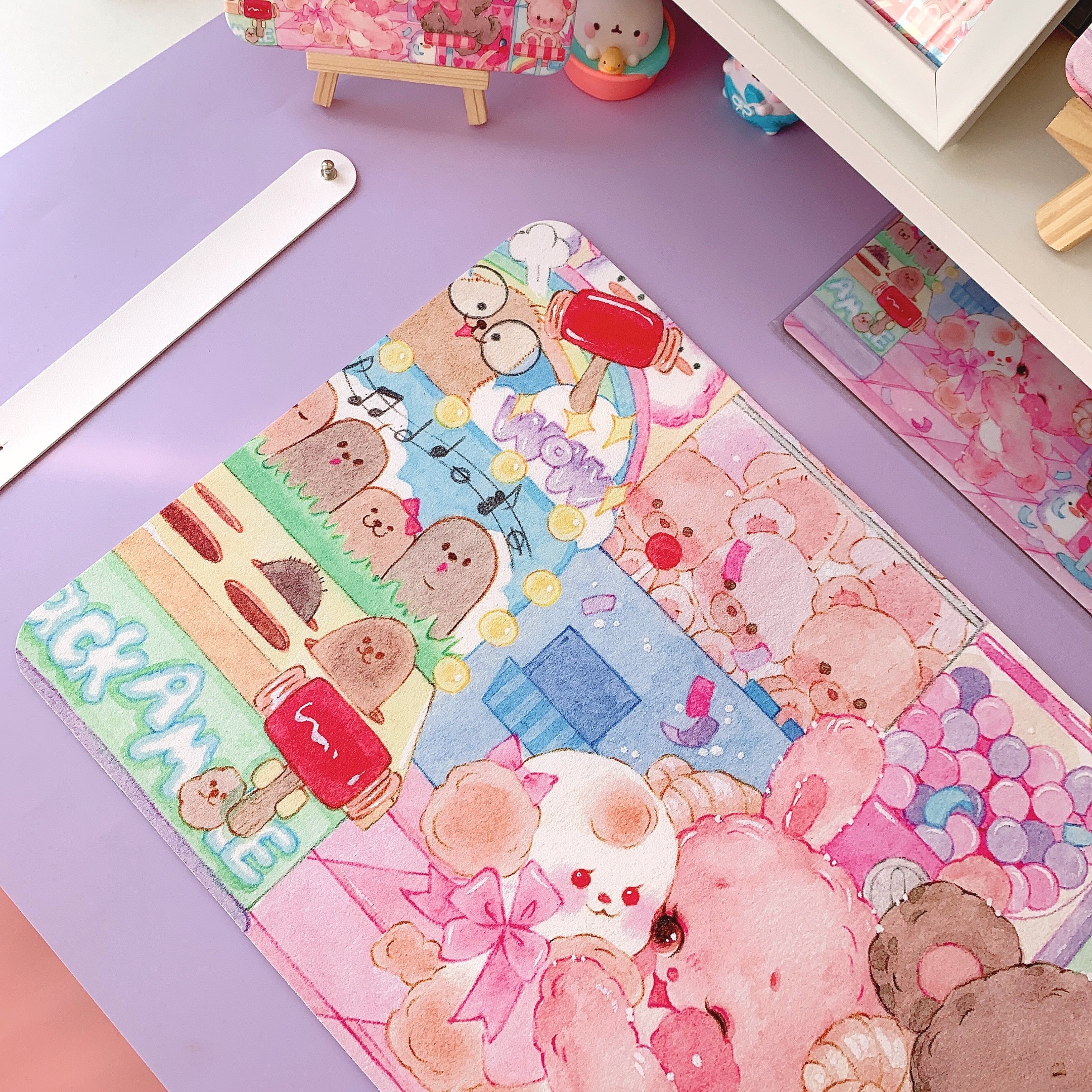 YUNZII PU  Desk Pad Mouse Mat - Bear Friends - Image 3