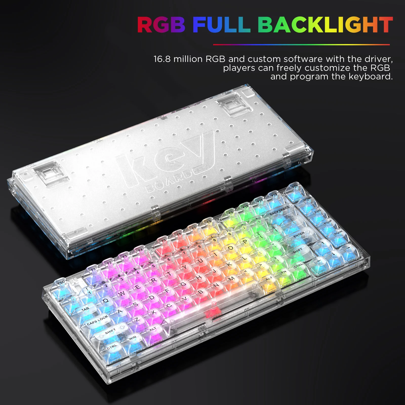YUNZII X75 82 Keys Wired Hot Swappable Gasket Transparent Mechanical Keyboard - Image 4