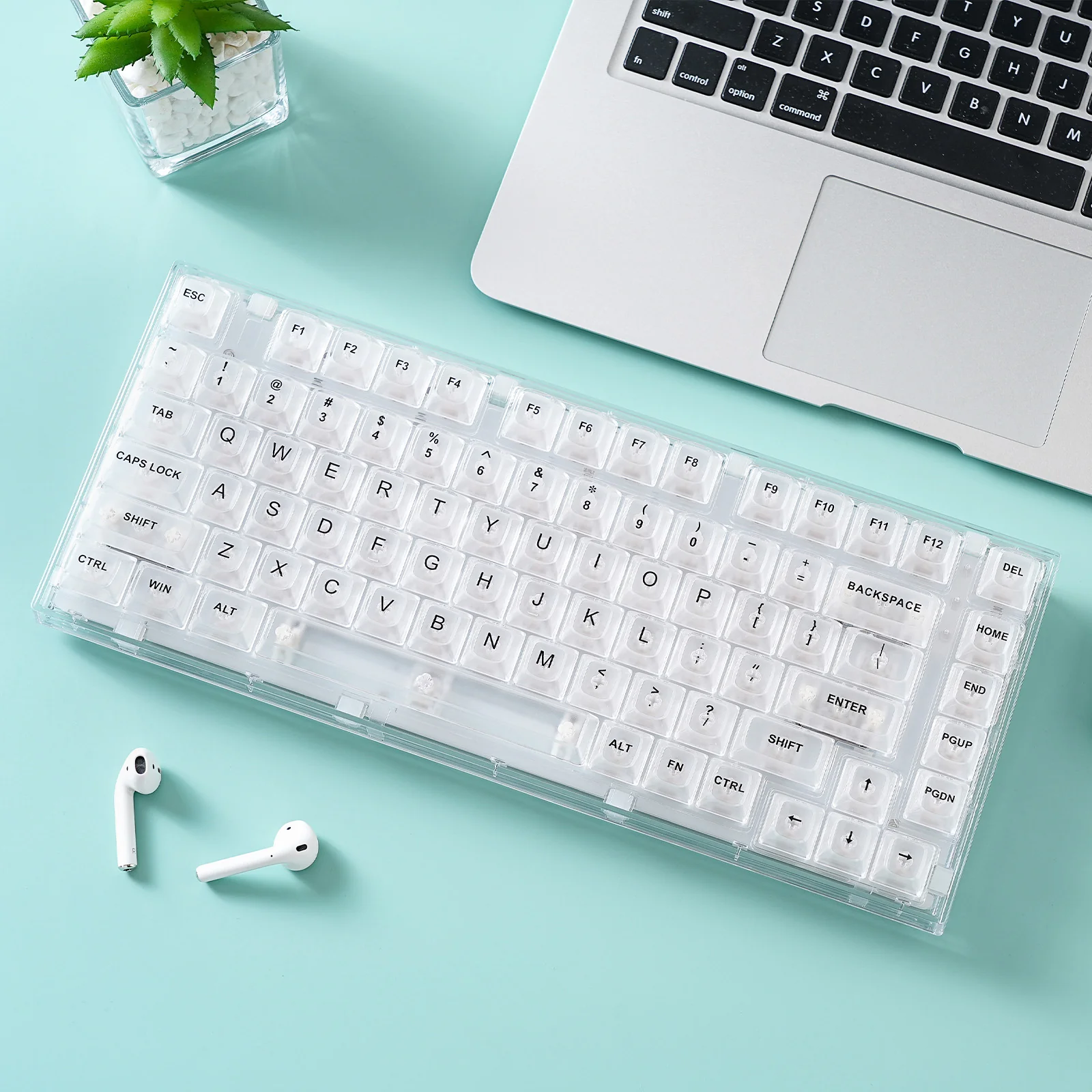 YUNZII X75 PRO 82 Key Wireless Hot Swappable Gasket Transparent Mechanical Keyboard - Image 6