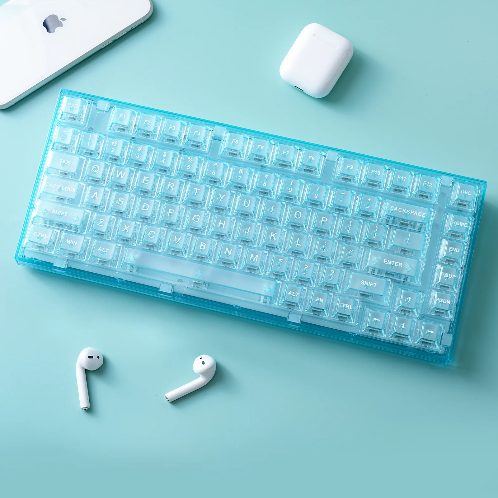 YUNZII X75 PRO 82 Key Wireless Hot Swappable Gasket Transparent Mechanical Keyboard - Image 8