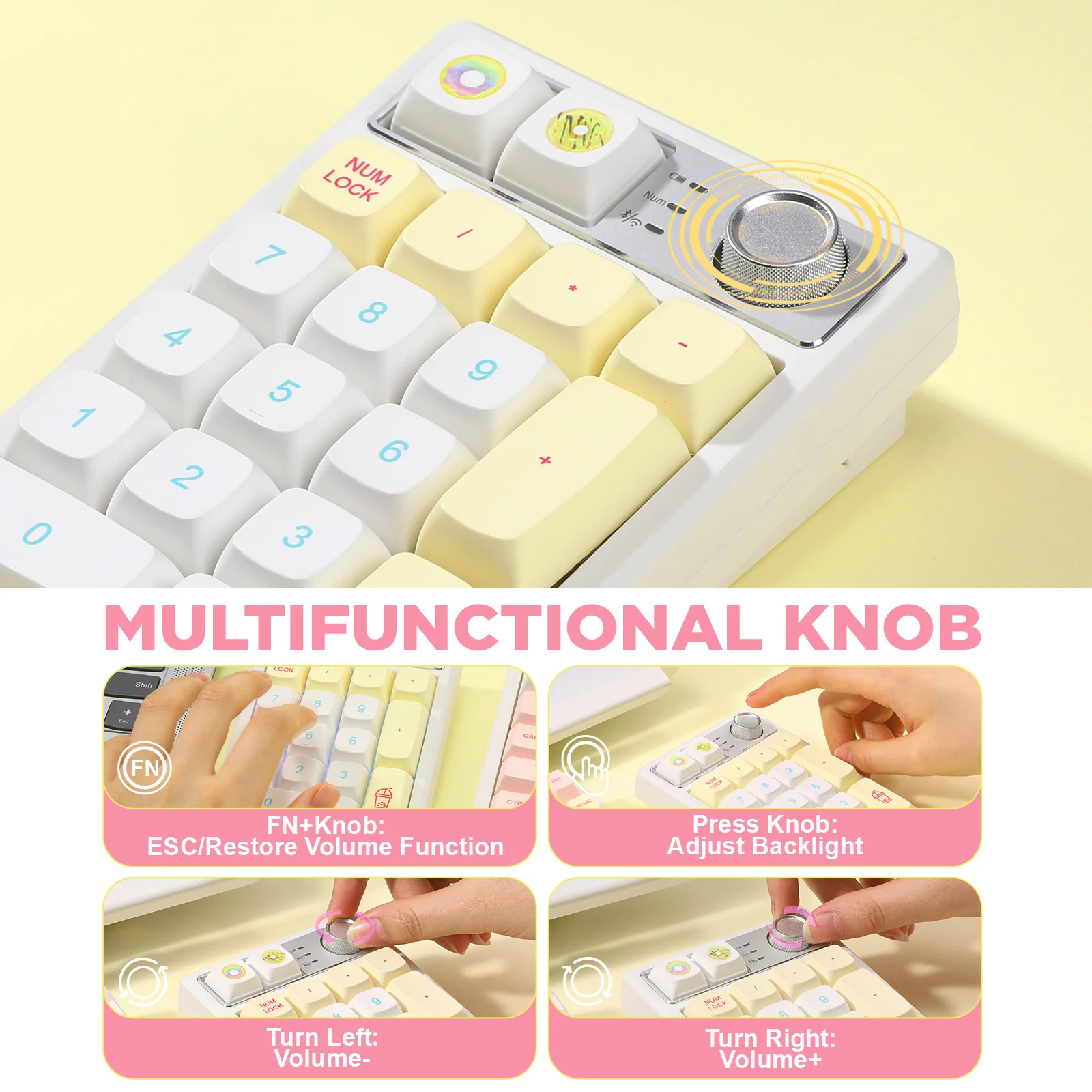 YUNZII YZ19 Gasket Wireless Mechanical Knob Numeric Keypad Num Pad - Image 10