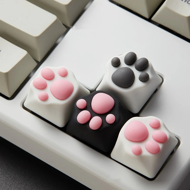 YUNZII ZOMO KITTY PAW ARTISAN KEYCAPS - Silicon-Pink&Black - Image 3