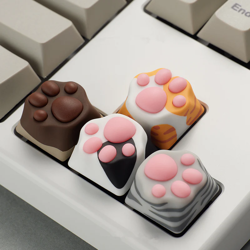 YUNZII ZOMO MULTI-COLOR SILICONE KITTY PAW ARTISAN KEYCAP - Image 6
