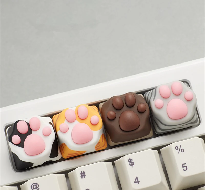 YUNZII ZOMO MULTI-COLOR SILICONE KITTY PAW ARTISAN KEYCAP - Image 7